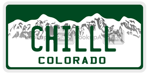 CHILLL  license plate in CO