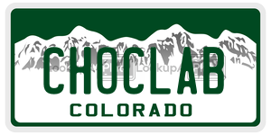CHOCLAB  license plate in CO