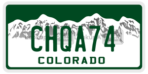 CHQA74 license plate in Colorado