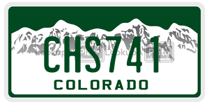 CHS741  license plate in CO