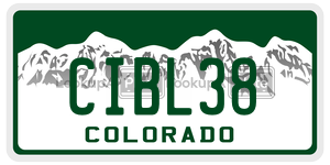 CIBL38  license plate in CO