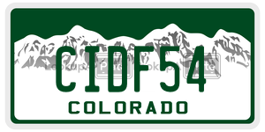 CIDF54 license plate in Colorado