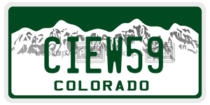CIEW59  license plate in CO