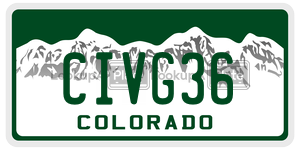 CIVG36  license plate in CO