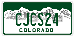 CJCS24 license plate in Colorado