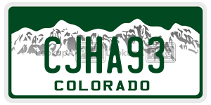 CJHA93  license plate in CO