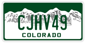 CJHV49  license plate in CO