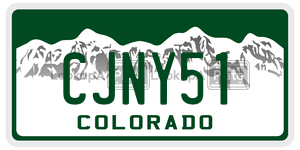 CJNY51 license plate in Colorado