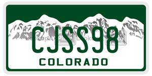 CJSS98  license plate in CO