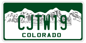 CJTW19  license plate in CO