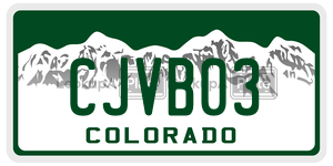 CJVB03 license plate in Colorado