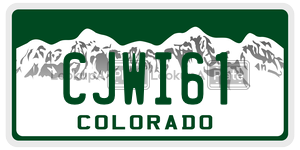 CJWI61 license plate in Colorado