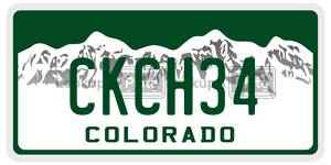 CKCH34  license plate in CO