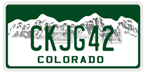 CKJG42  license plate in CO