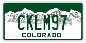 CKLM97  license plate in CO