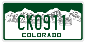 CKO911 license plate in Colorado