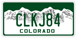 CLKJ84  license plate in CO