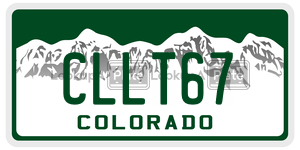 CLLT67  license plate in CO