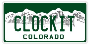 CLOCKIT  license plate in CO