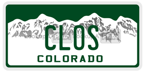 CLOS  license plate in CO