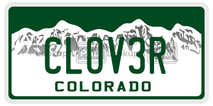 CLOV3R license plate in Colorado