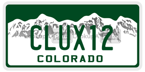 CLUX12  license plate in CO