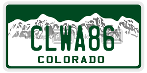 CLWA86  license plate in CO