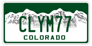 CLYM77 license plate in Colorado