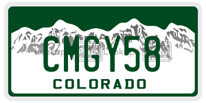 CMGY58  license plate in CO
