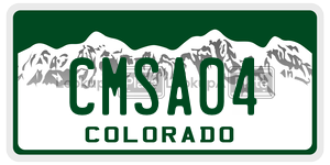 CMSA04 license plate in Colorado
