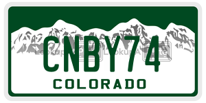 CNBY74  license plate in CO