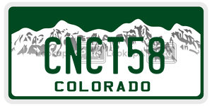 CNCT58 license plate in Colorado