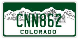 CNN862  license plate in CO