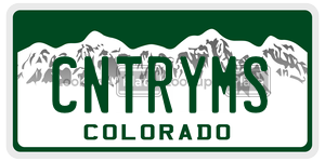 CNTRYMS  license plate in CO