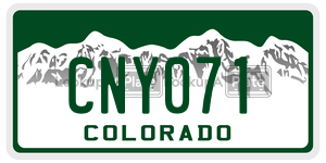 CNY071  license plate in CO