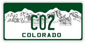 CO2  license plate in CO