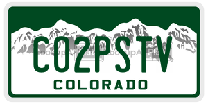 CO2PSTV license plate in Colorado