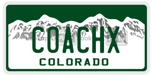 COACHX  license plate in CO