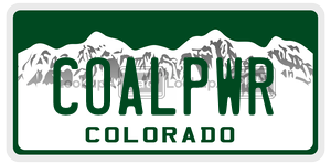 COALPWR  license plate in CO