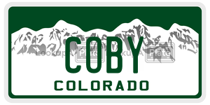 COBY license plate in Colorado