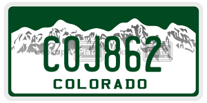 COJ862  license plate in CO