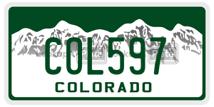 COL597  license plate in CO