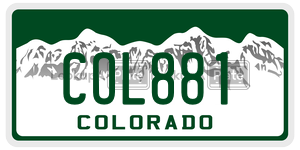 COL881  license plate in CO