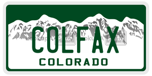 COLFAX  license plate in CO
