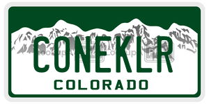 CONEKLR  license plate in CO