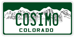COSIMO license plate in Colorado