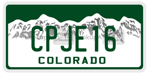 CPJE16  license plate in CO