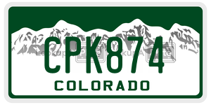 CPK874  license plate in CO