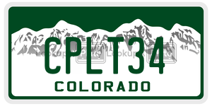 CPLT34  license plate in CO