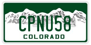 CPNU58 license plate in Colorado
